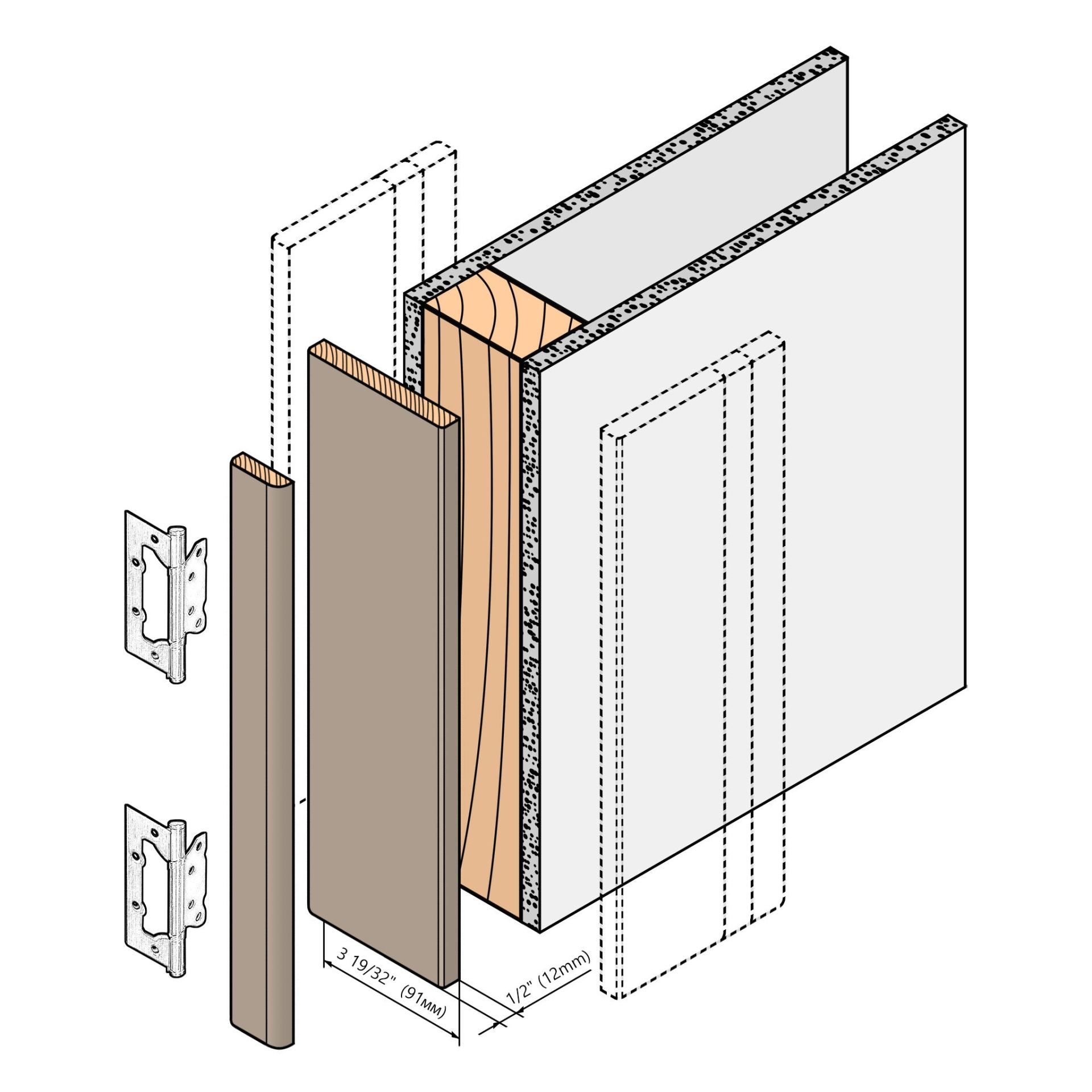 Regular Door Frame XRS - 08 for 2" x 3" wall