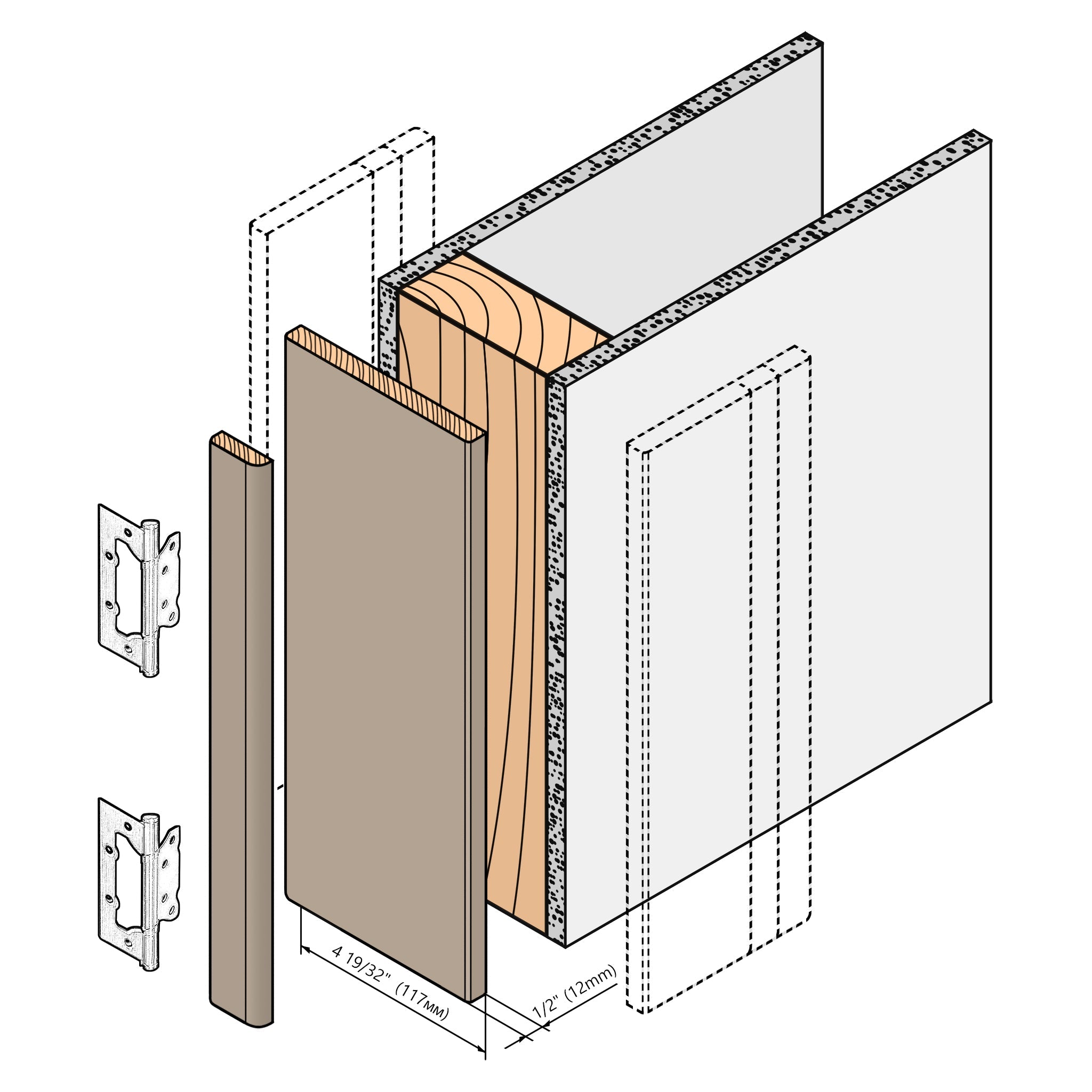 Regular Door Frame XRM - 05 - Double for 2" x 4" wall