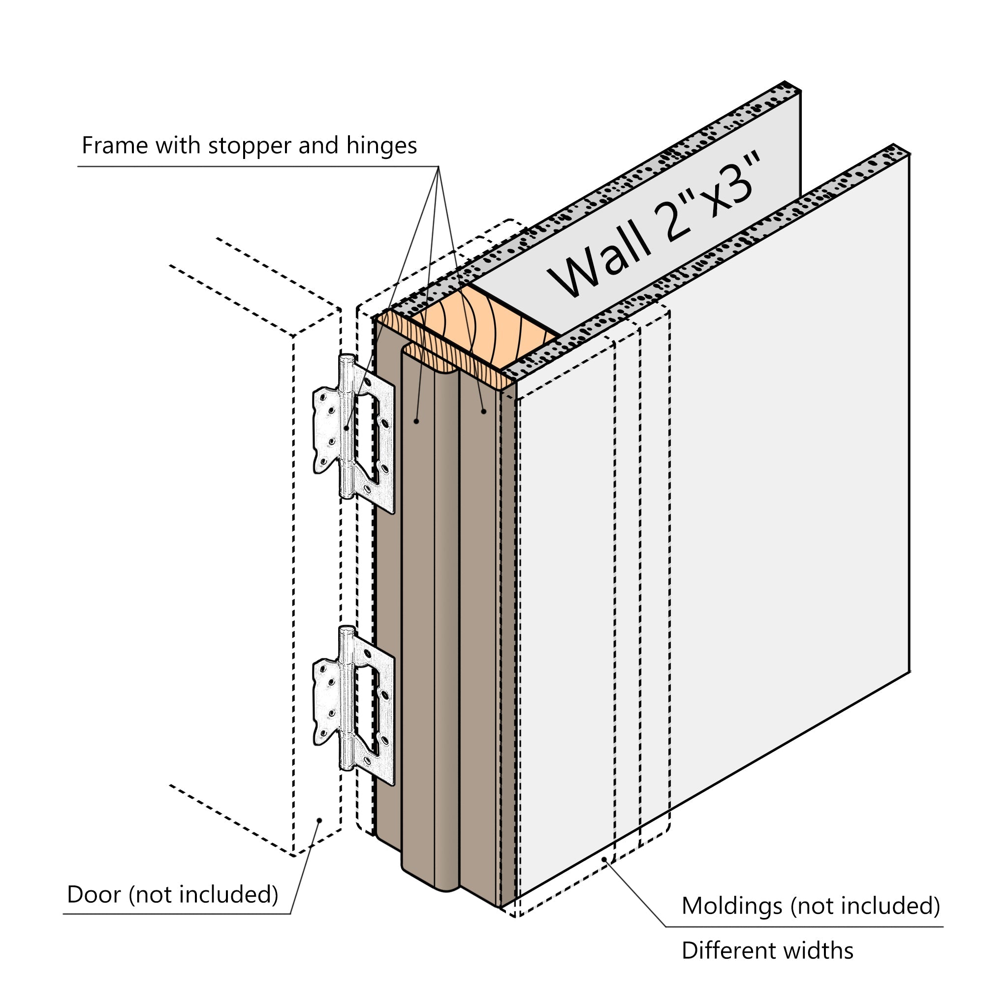 Regular Door Frame XRS - 08 for 2" x 3" wall