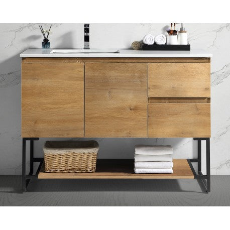 La Berniquez 48" Oak Bathroom Vanity