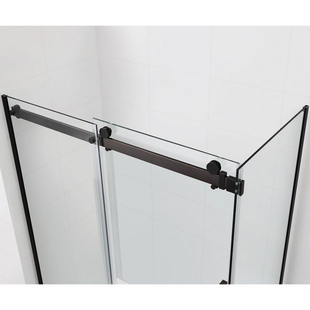 Camber Black - Shower Side Panel & Base Included (No Linear Drain)