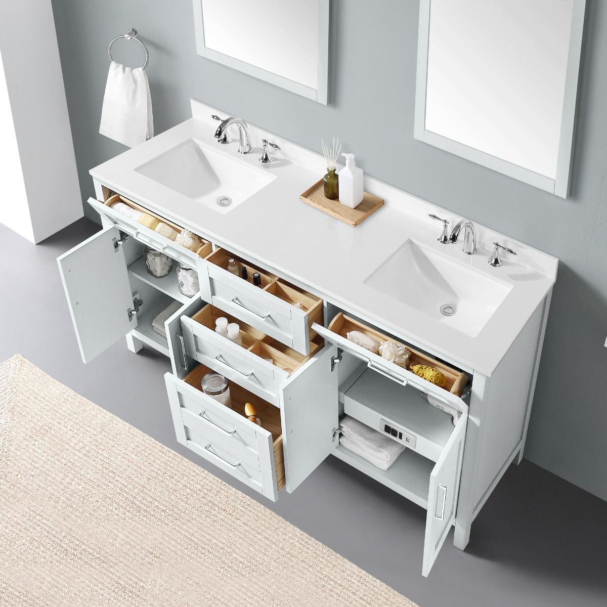 Laney 72" vanity - American grey - Faucet included