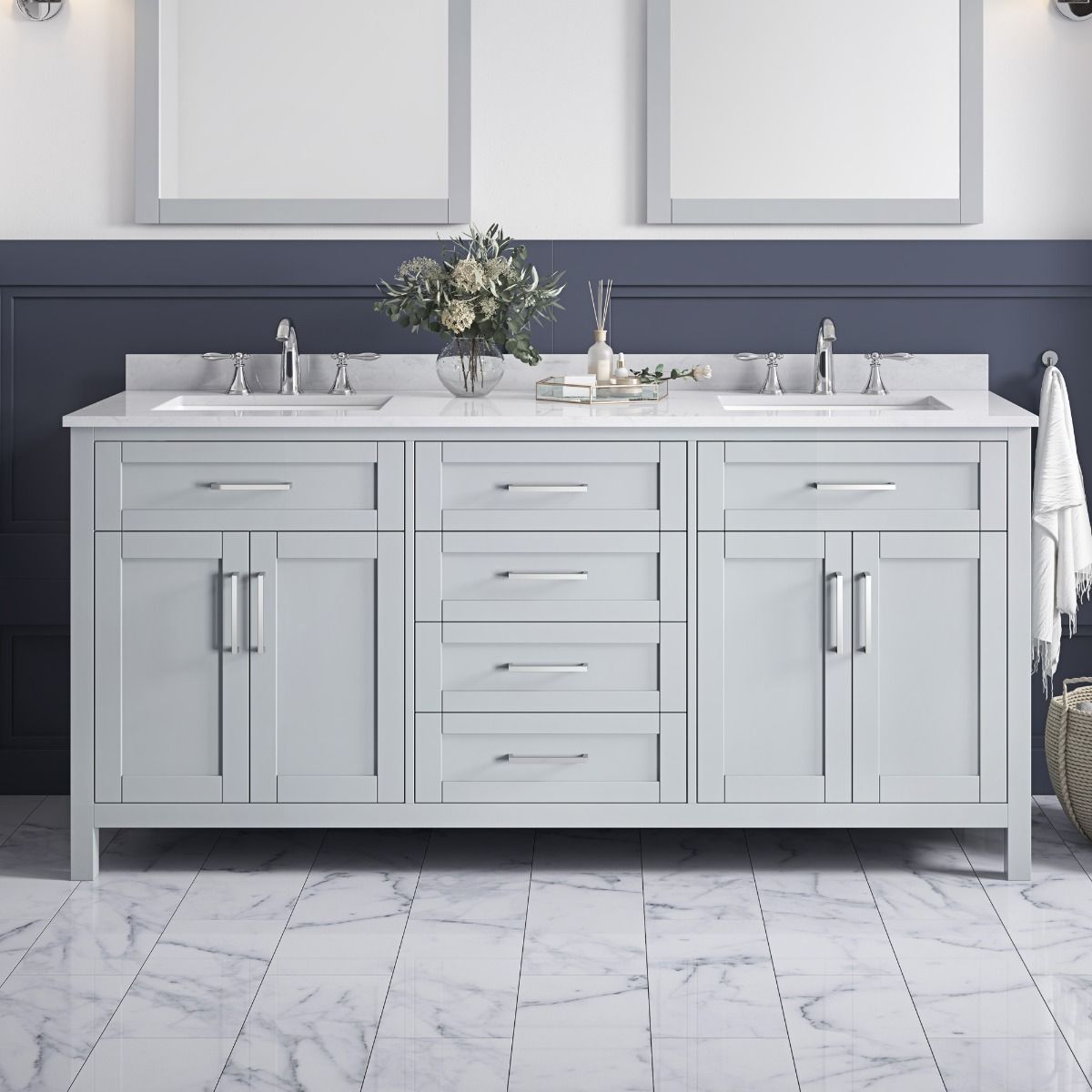 Laney 72" vanity - American grey - Faucet included