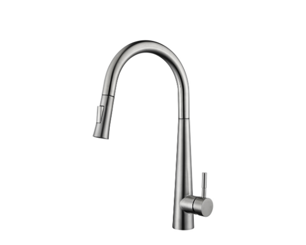 Touch sensor kitchen faucet with pull cord