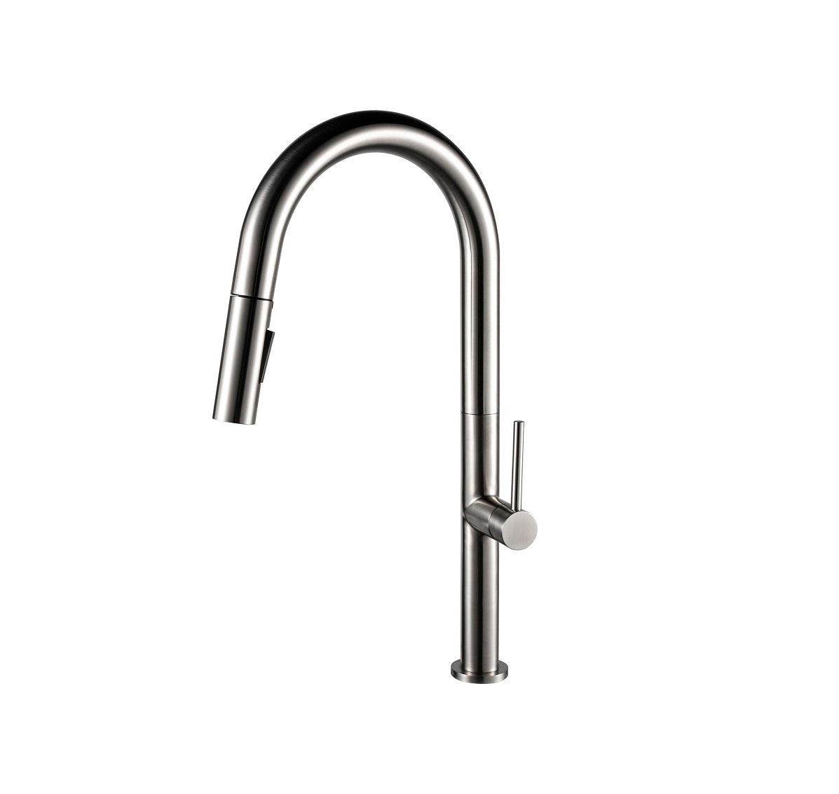 Matt black kitchen faucet with pull cord