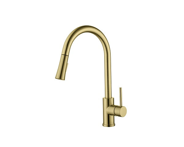 Single-handle kitchen faucet with pull cord