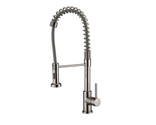 Single pull-out kitchen faucet with spring